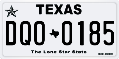 TX license plate DQO0185