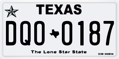TX license plate DQO0187