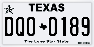 TX license plate DQO0189