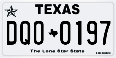 TX license plate DQO0197