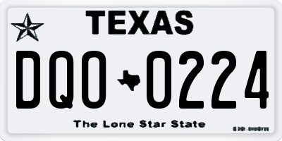 TX license plate DQO0224