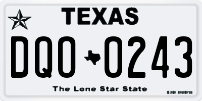 TX license plate DQO0243