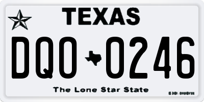TX license plate DQO0246