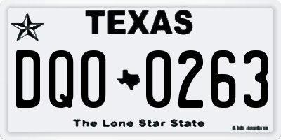 TX license plate DQO0263