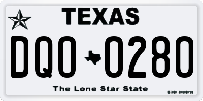 TX license plate DQO0280
