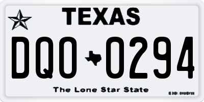 TX license plate DQO0294