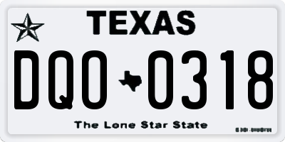 TX license plate DQO0318