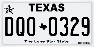 TX license plate DQO0329