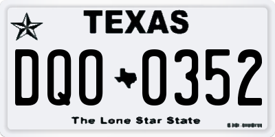 TX license plate DQO0352