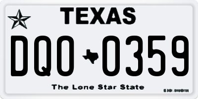 TX license plate DQO0359