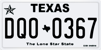 TX license plate DQO0367