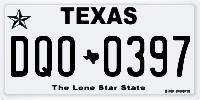 TX license plate DQO0397