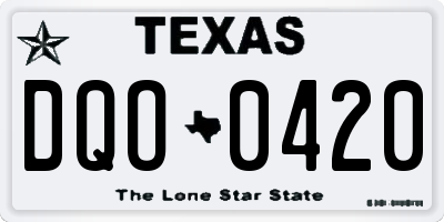 TX license plate DQO0420