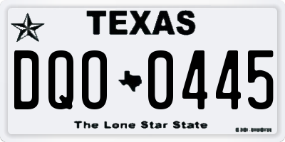 TX license plate DQO0445