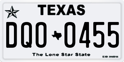 TX license plate DQO0455