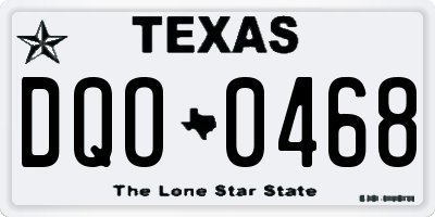 TX license plate DQO0468