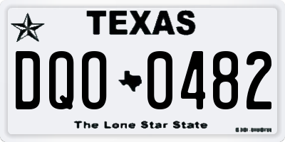 TX license plate DQO0482