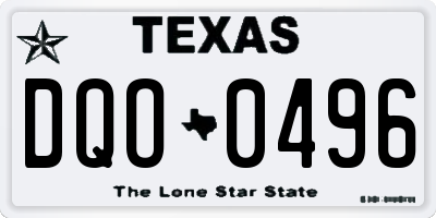 TX license plate DQO0496