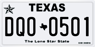TX license plate DQO0501