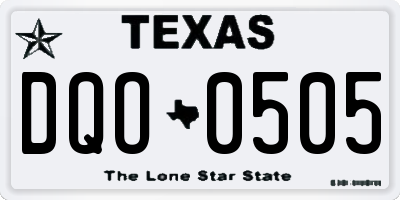 TX license plate DQO0505