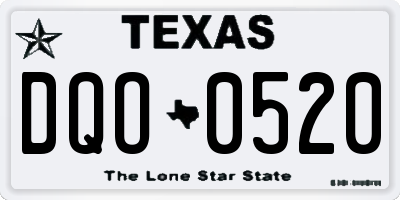 TX license plate DQO0520
