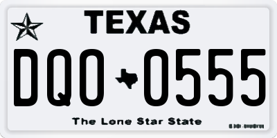 TX license plate DQO0555