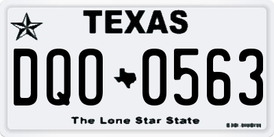 TX license plate DQO0563