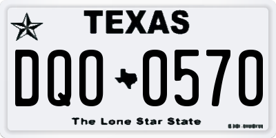 TX license plate DQO0570