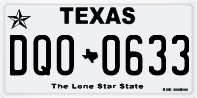 TX license plate DQO0633