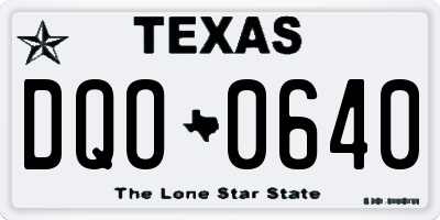 TX license plate DQO0640