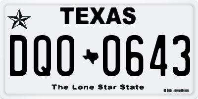 TX license plate DQO0643