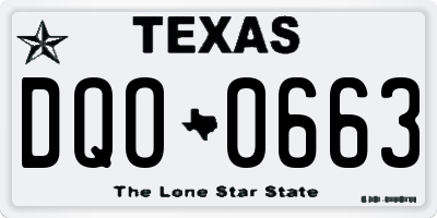 TX license plate DQO0663