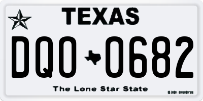 TX license plate DQO0682