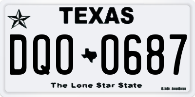 TX license plate DQO0687