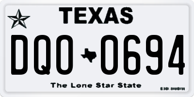 TX license plate DQO0694