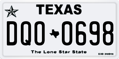 TX license plate DQO0698