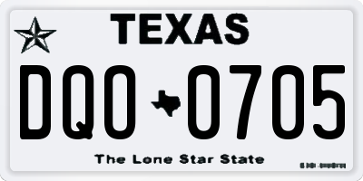TX license plate DQO0705