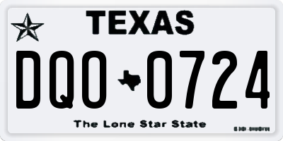 TX license plate DQO0724