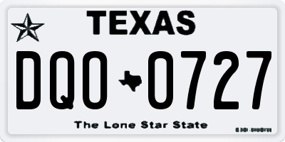 TX license plate DQO0727
