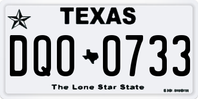 TX license plate DQO0733