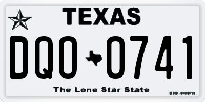 TX license plate DQO0741