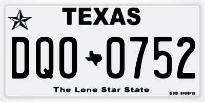 TX license plate DQO0752