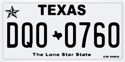 TX license plate DQO0760
