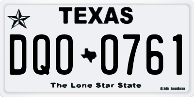 TX license plate DQO0761