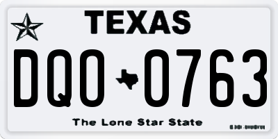 TX license plate DQO0763
