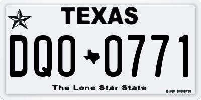 TX license plate DQO0771