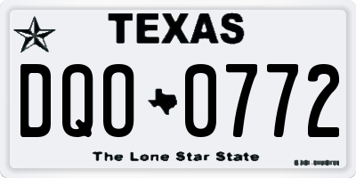 TX license plate DQO0772