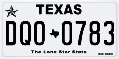 TX license plate DQO0783