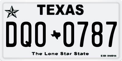 TX license plate DQO0787