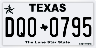 TX license plate DQO0795